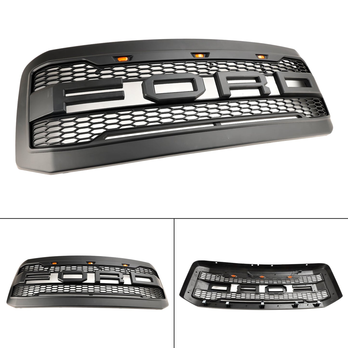 2005 2006 2007 Ford F250 F350 Super Duty W/ LED Front Bumper Grill Grille