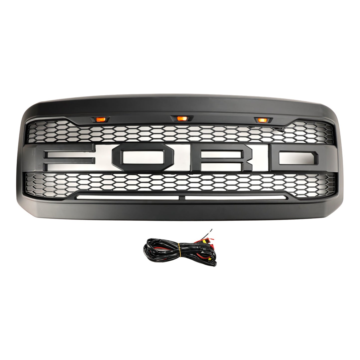 2005 2006 2007 Ford F250 F350 Super Duty W/ LED Front Bumper Grill Grille