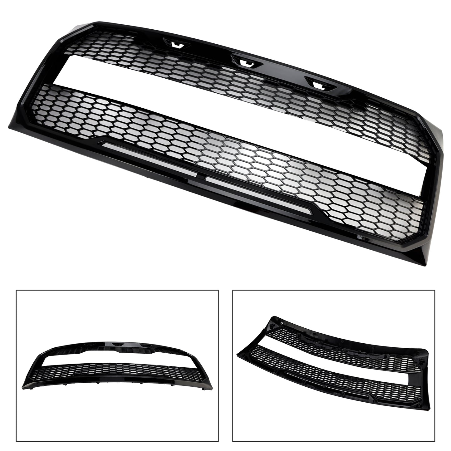 2009-2014 Ford F150 Gloss Black Raptor Style Front Bumper Grille Grill