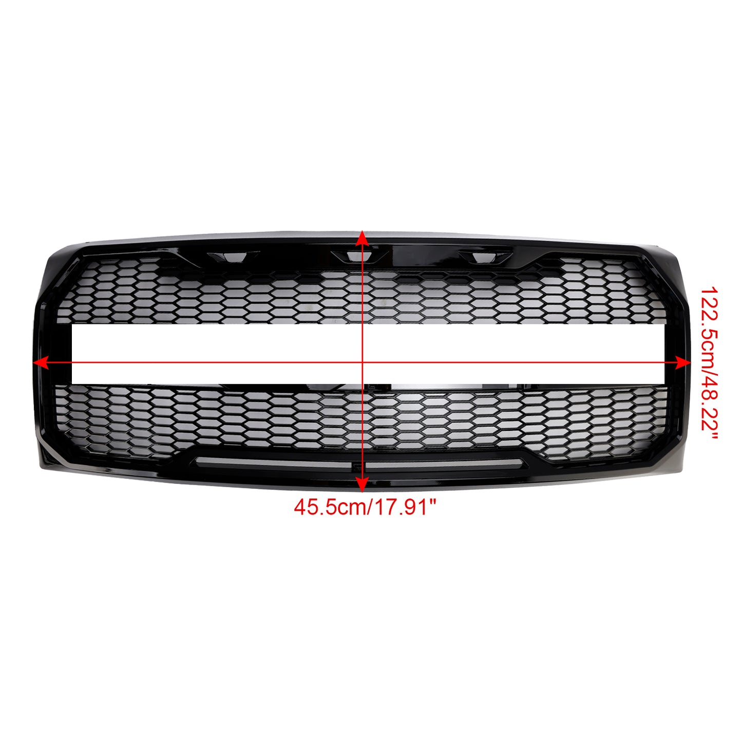2009-2014 Ford F150 Gloss Black Raptor Style Front Bumper Grille Grill