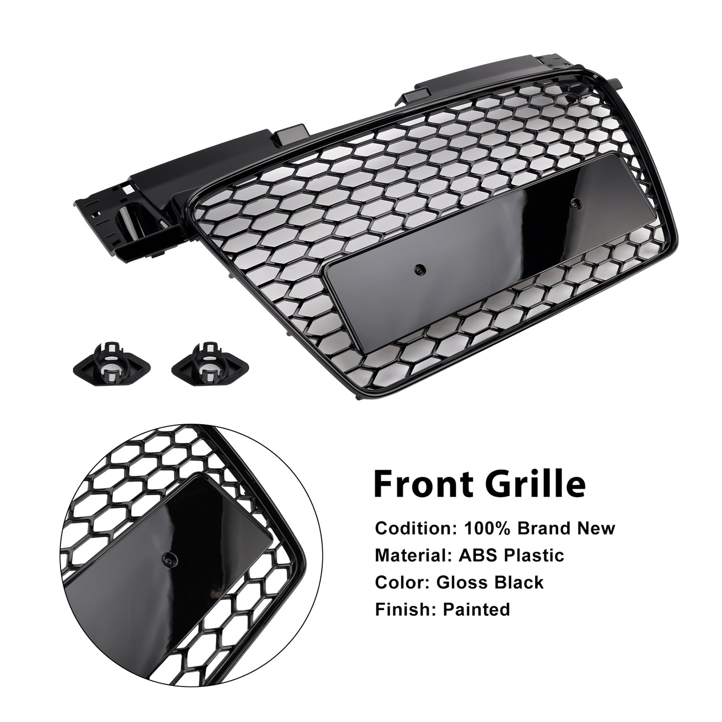 Audi TT TTS 2006-2014RS Style Front Honeycomb Grill Grille Gloss Black