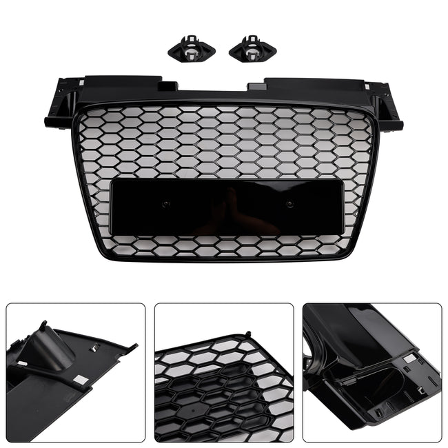Audi TT TTS 2006 2007 2008 2009 RS Style Front Honeycomb Grill Grille Gloss Black 2010 2011 2012 2013 2014