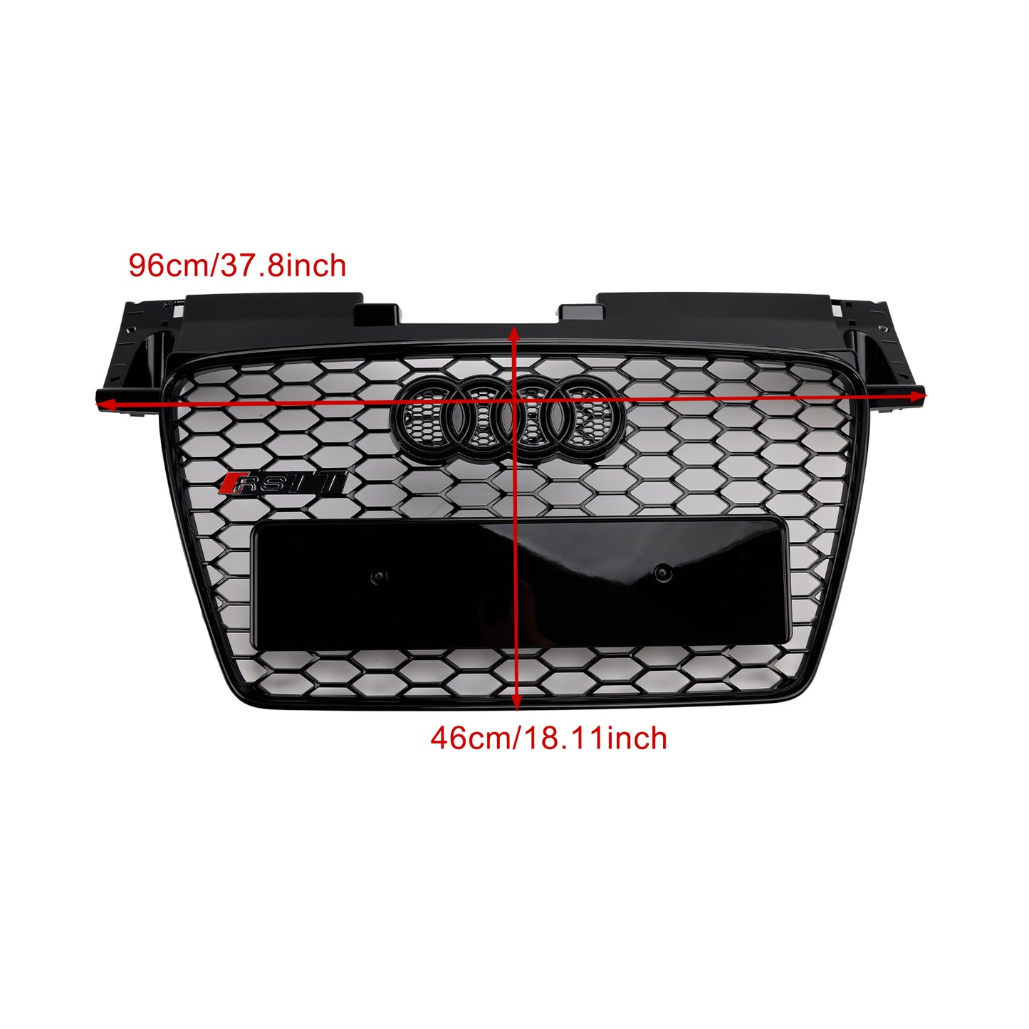 Audi TT TTS 2006 2007 2008 2009 RS Style Front Honeycomb Grill Grille Gloss Black 2010 2011 2012 2013 2014