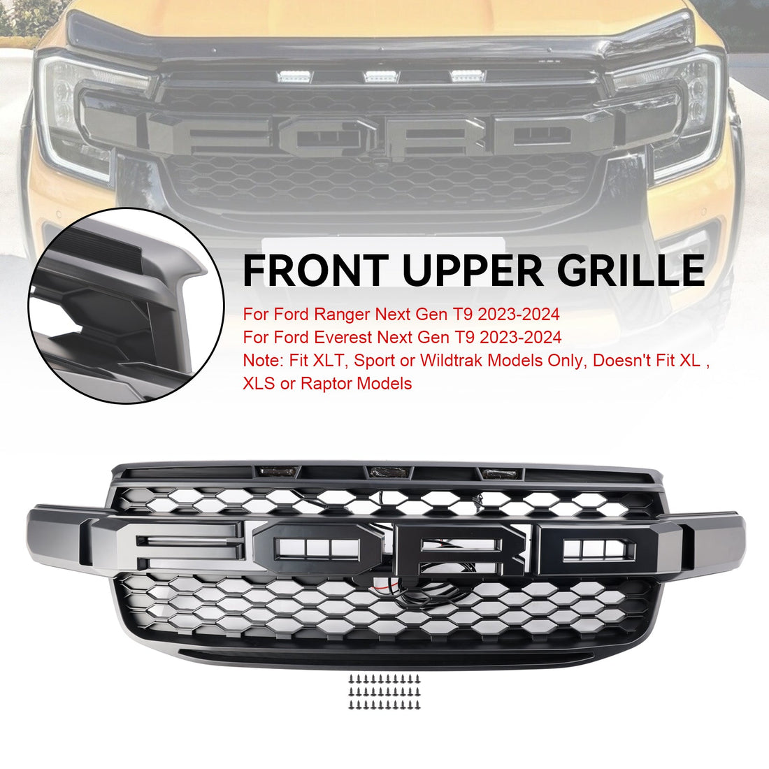 2023-2024 Ford Ranger Everest Next Gen Wildtrak Front Bumper Grill Gri ...