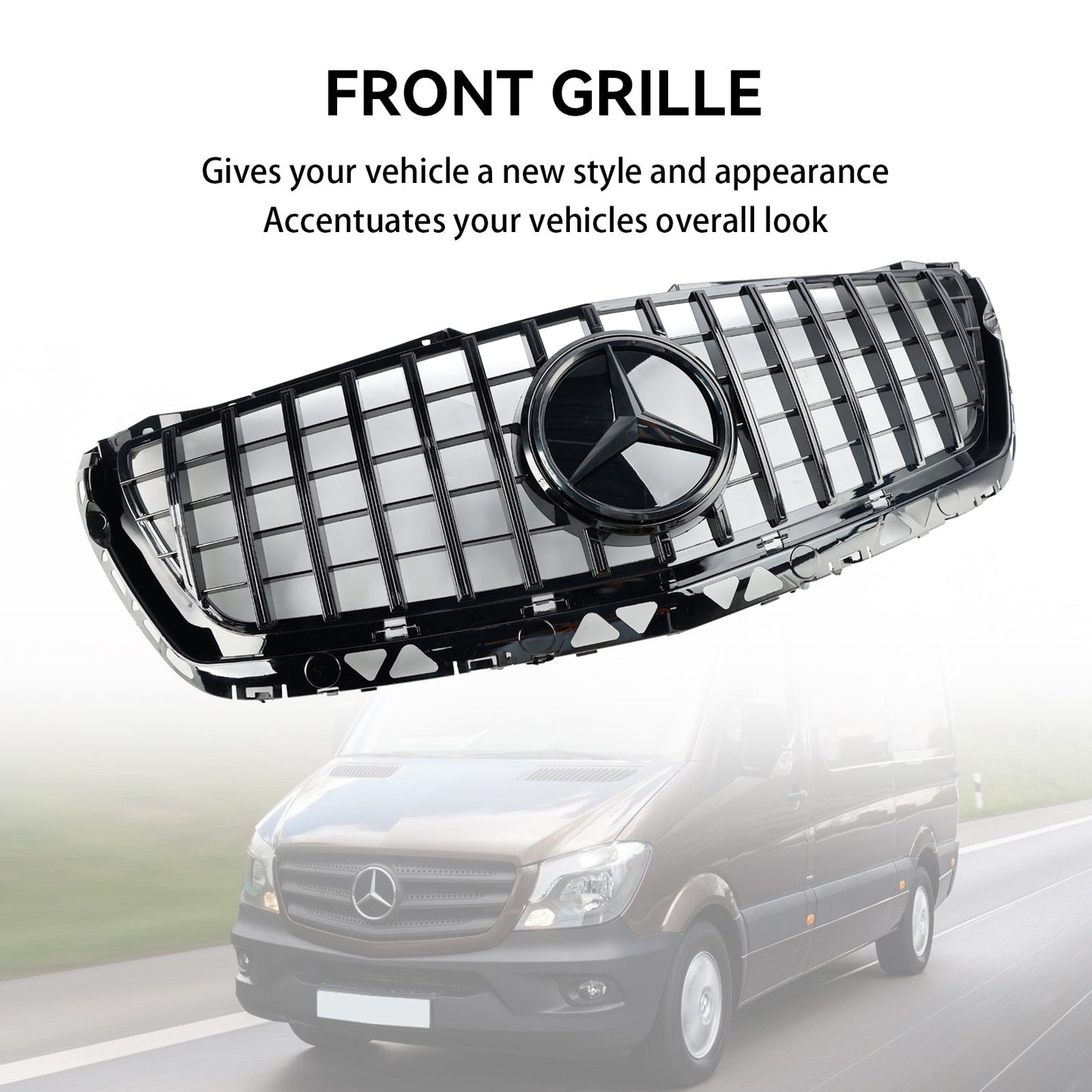 2014-2018 Mercedes Benz Sprinter W906 Front Bumper Grille Grill Black