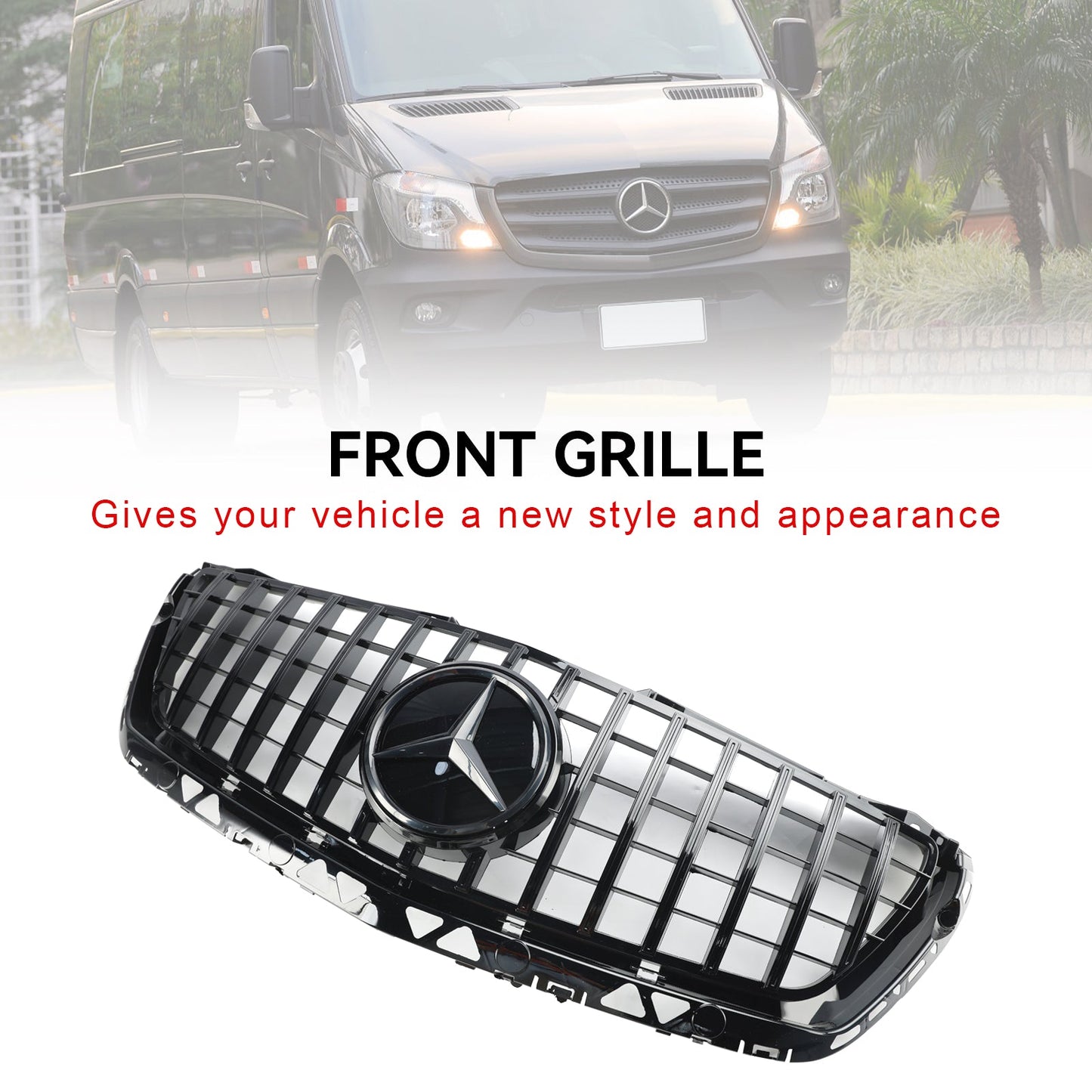 2014-2018 Mercedes Benz Sprinter W906 Front Bumper Grille Grill Black