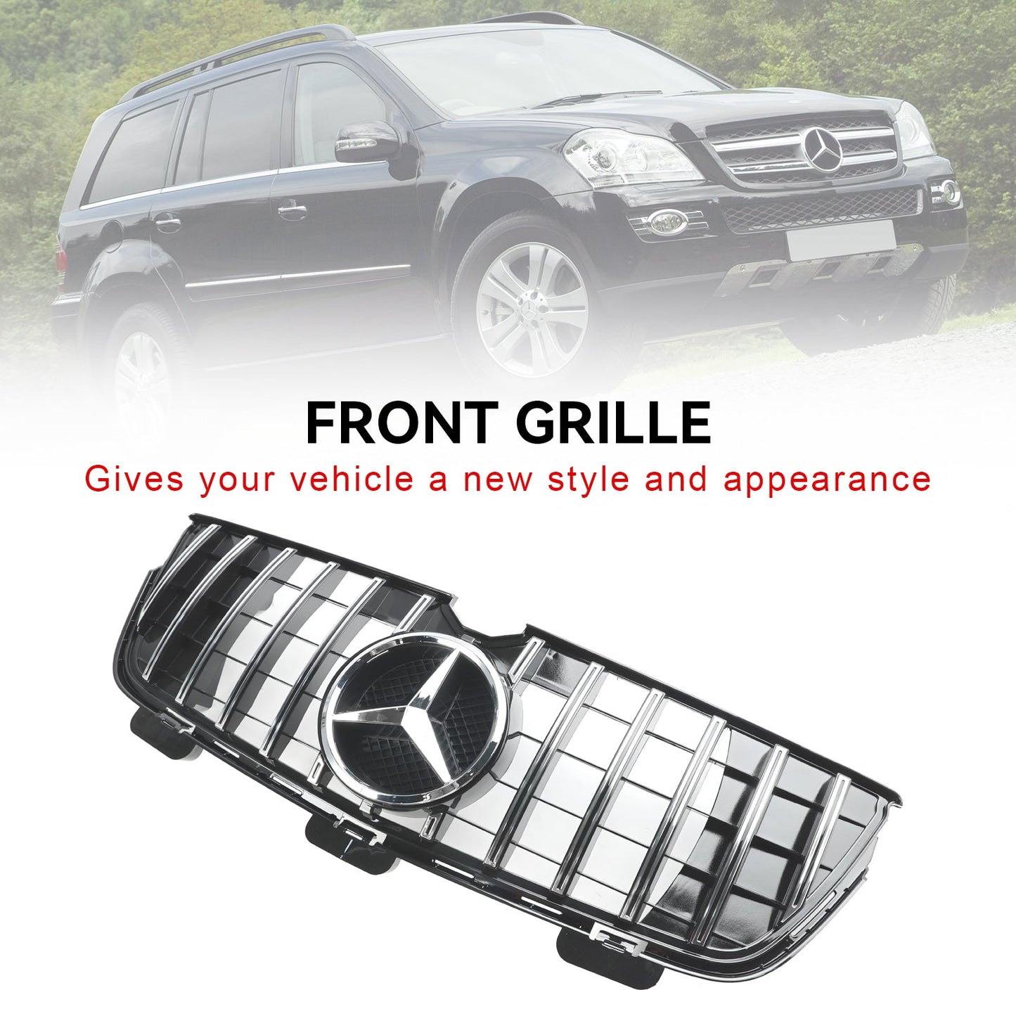 2010-2012 Mercedes-Benz GL X164 GL450 GL500 Front Bumper Grill Grille Chrome