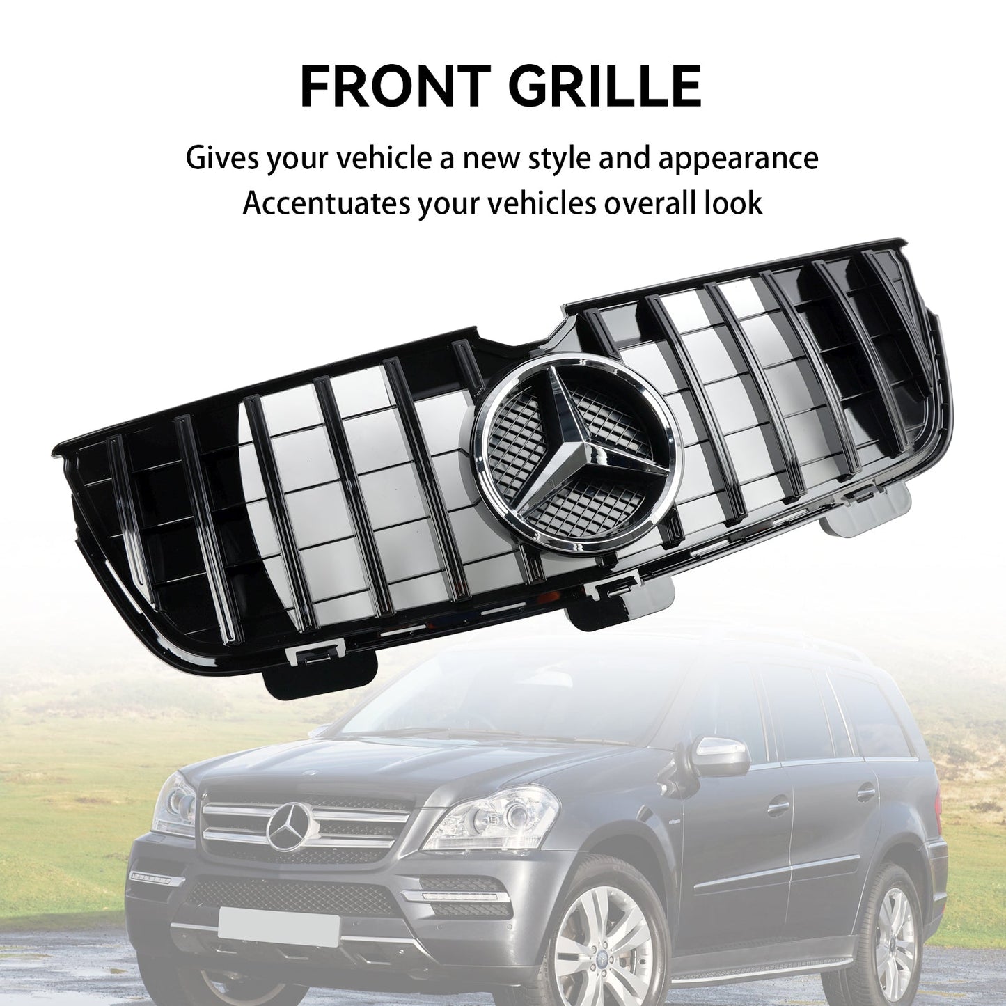 2010-2012 Mercedes-Benz GL X164 GL450 GL500 Front Bumper Grill Grille Chrome