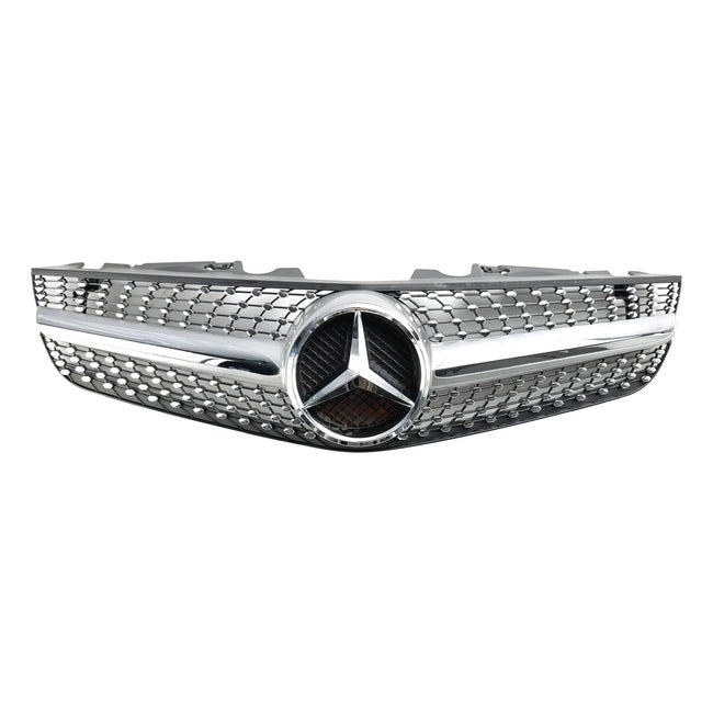 2009-2012 Mercedes Benz R230 SL550 SL600 Diamond Front Bumper Upper Grill