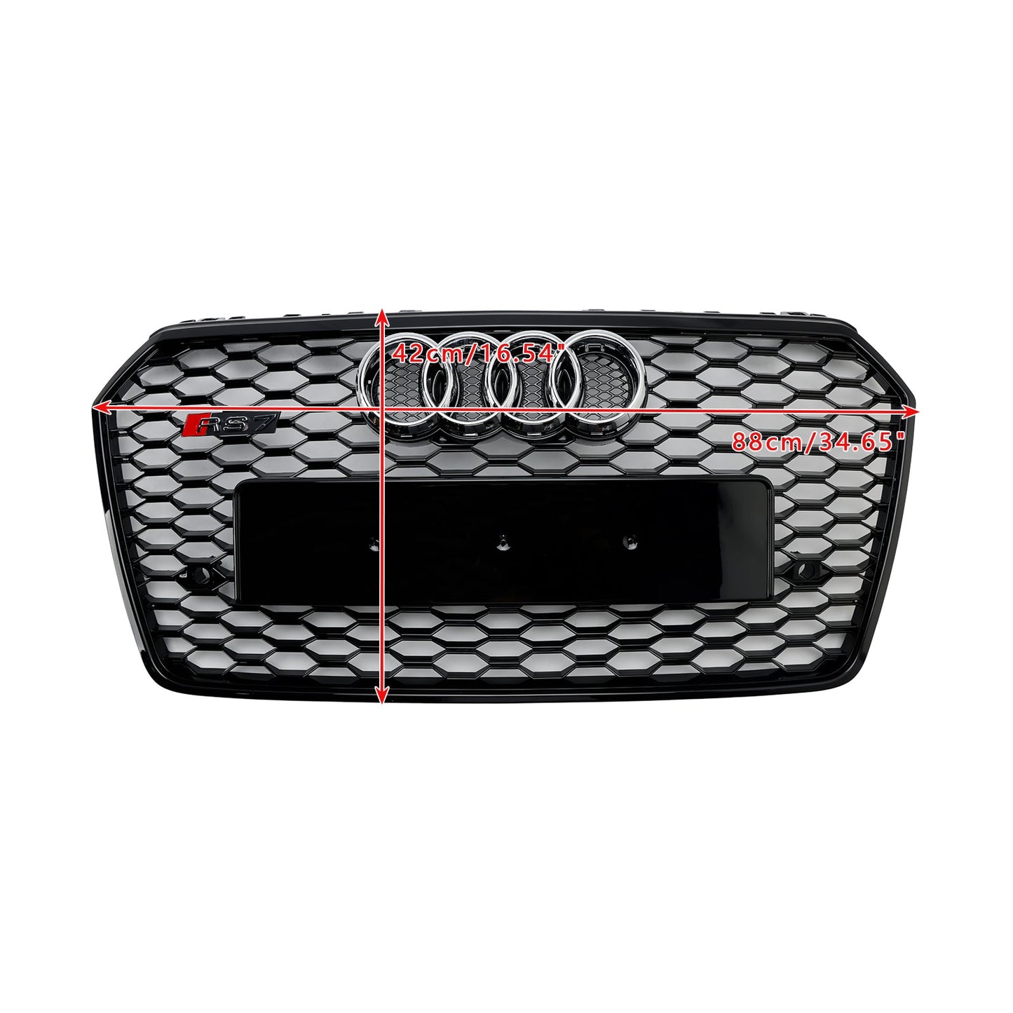 2016-2018 Audi A7 C7 S7 RS7 Style Honeycomb Front Bumper Grille Grill Black