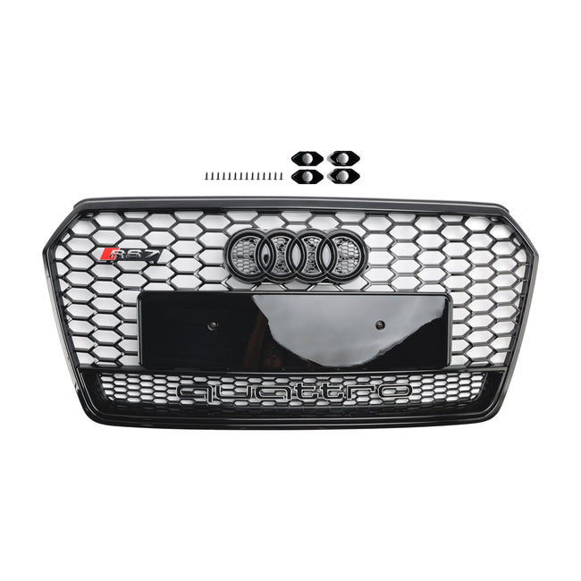 2016-2018 Audi A7 C7 S7 RS7 Style Honeycomb Front Bumper Grill Grille Black