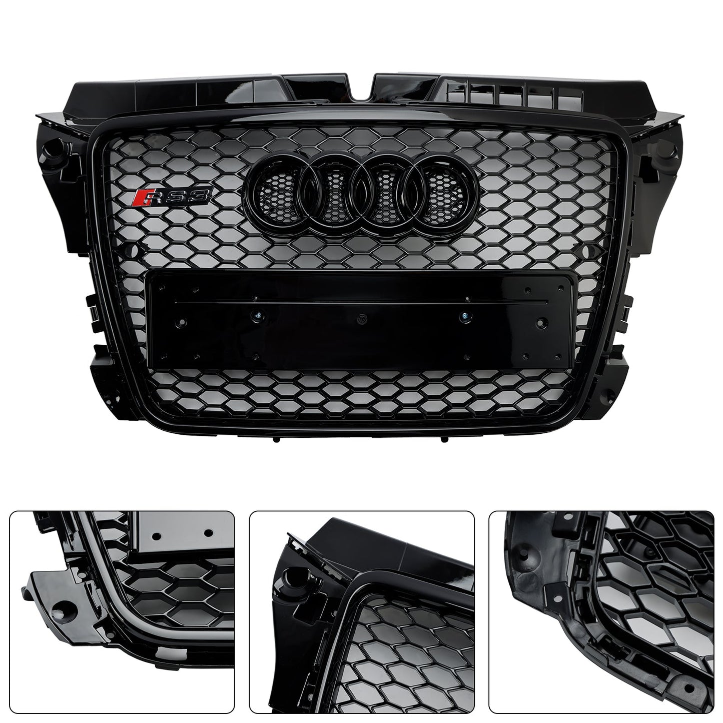 2008-2013 Audi A3 8P RS3 Style Honeycomb Front Bumper Grille Grill