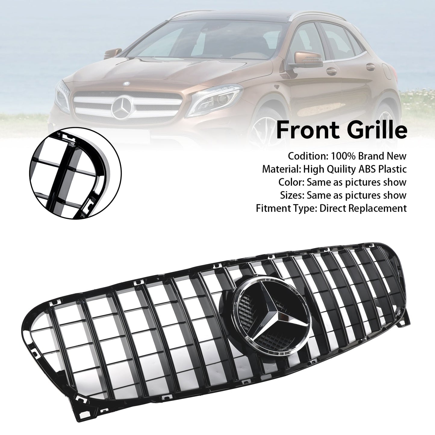 2013-2017 GLA-Class W156 X156 GLA180 GLA250 Mercedes Benz Front Radiator Grille Grill