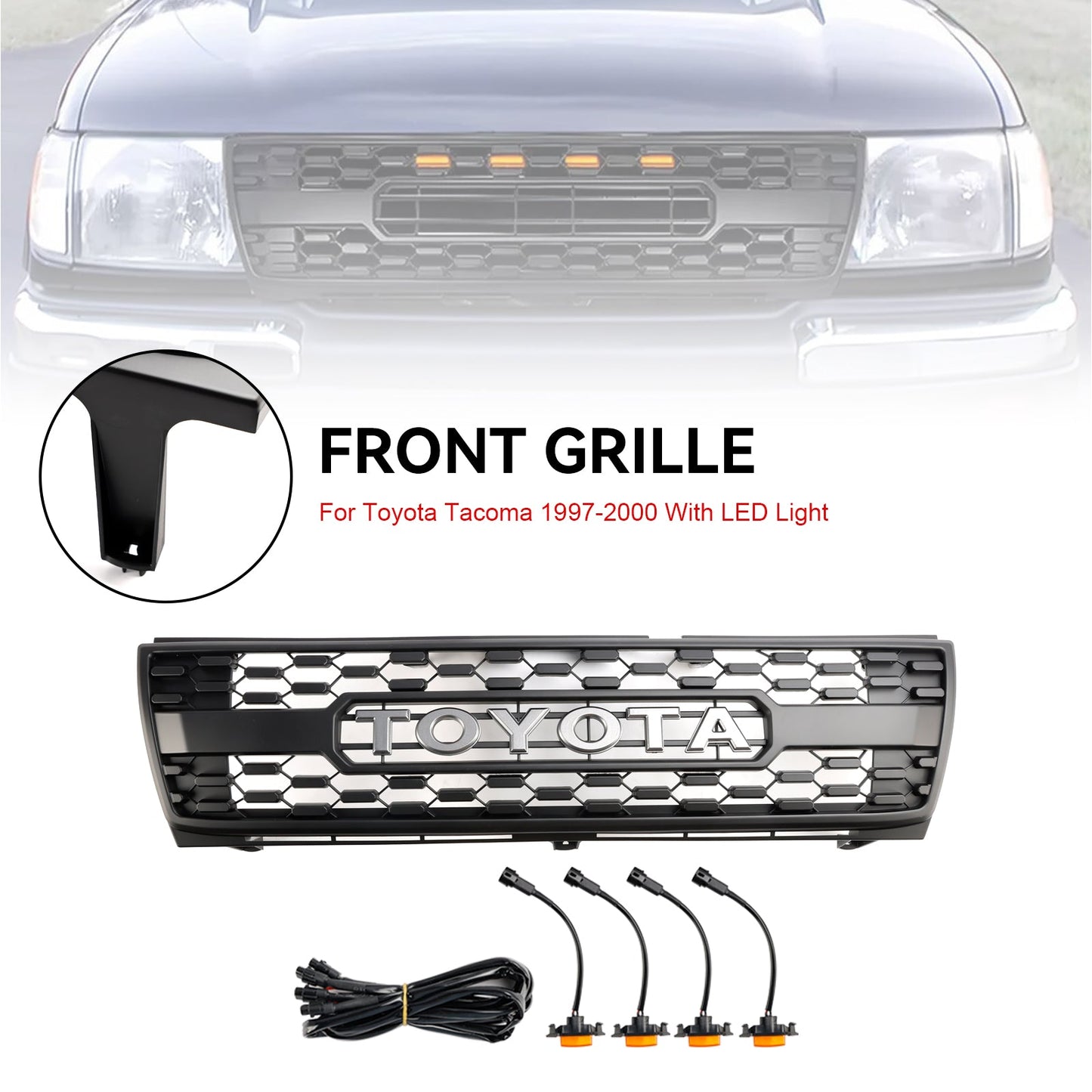 1997-2000 Toyota Tacoma TRD PRO Honeycomb Front Bumper Grill Grille