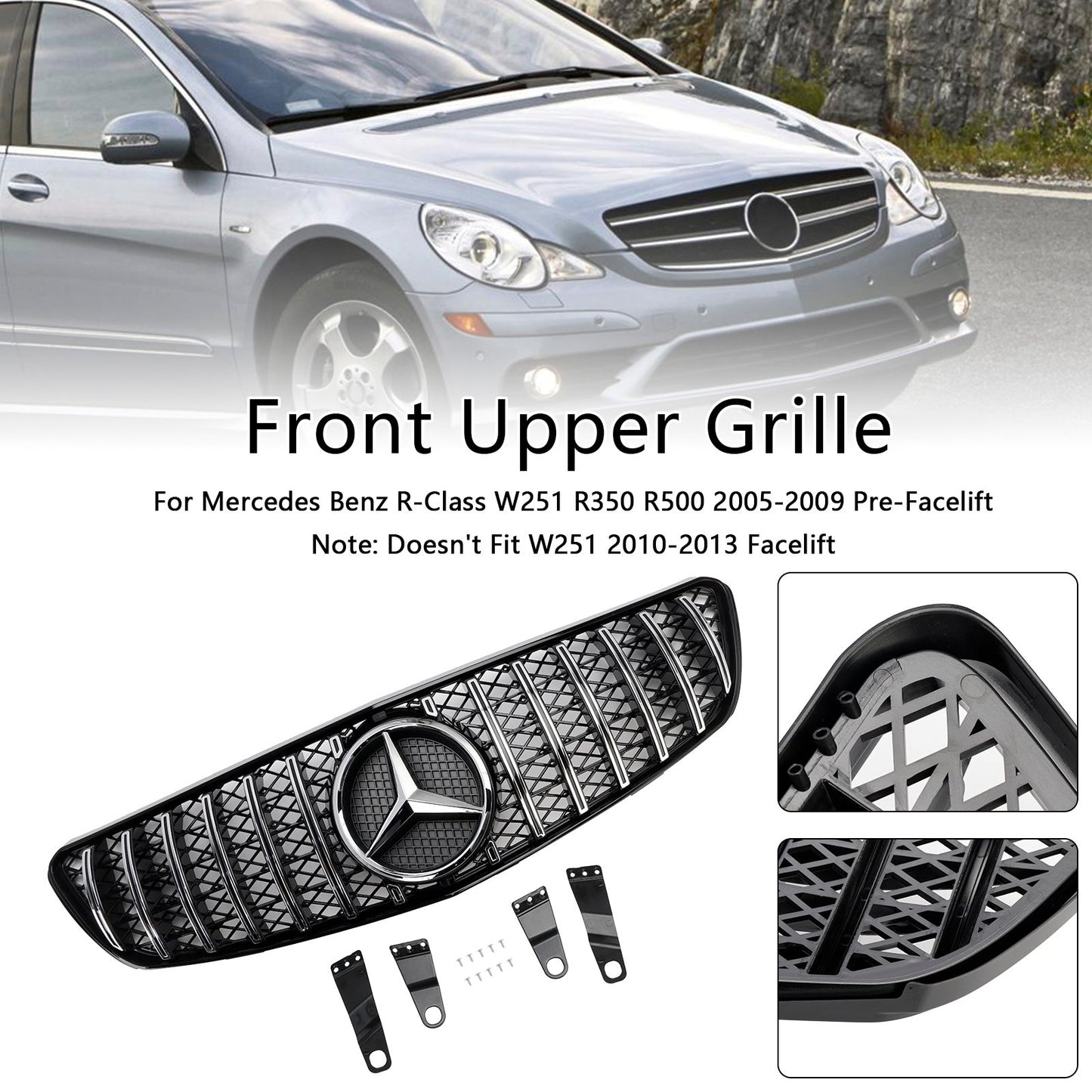 2005-2009 Mercedes-Benz R-Class W251 R350 R500 Front Bumper Grille Grill