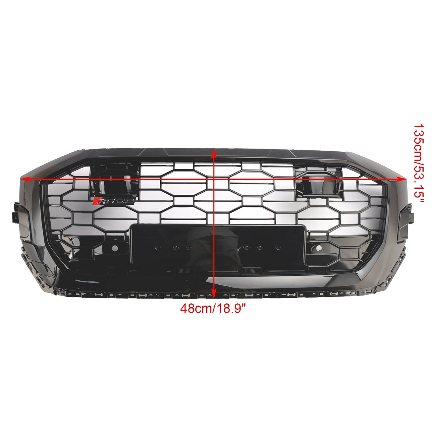 2019-2023 Audi Q8/SQ8 RSQ8 Style Gloss Black Front Honeycomb Mesh Grille