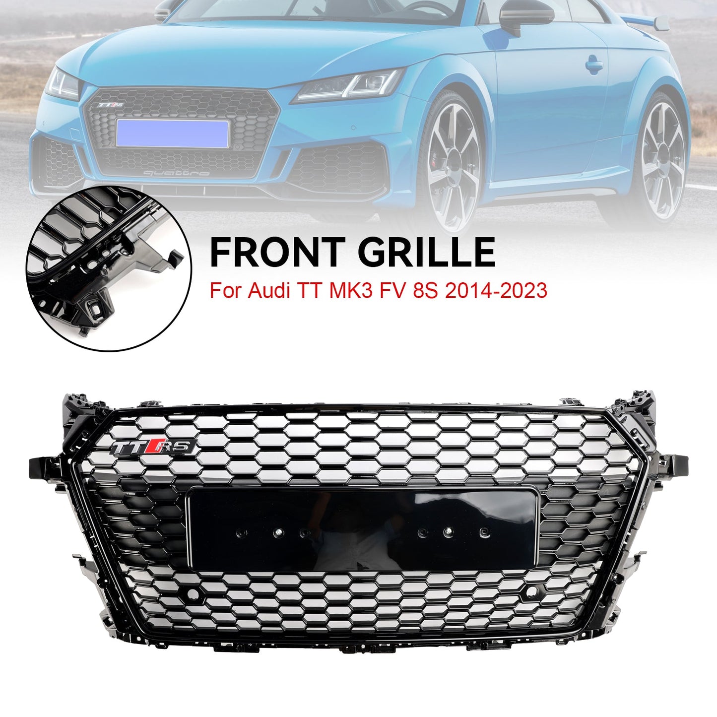 2014-2023 Audi TT MK3 FV 8S RS Style Front Honeycomb Grille Grill