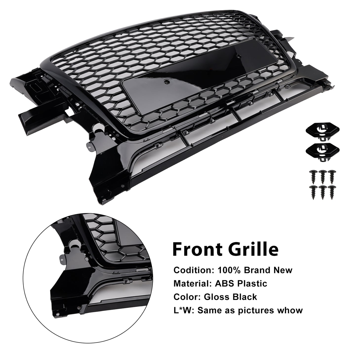 Gloss Black Front Bumper Grill Grille 8R0853651B Fit Audi Q5 2009-2012