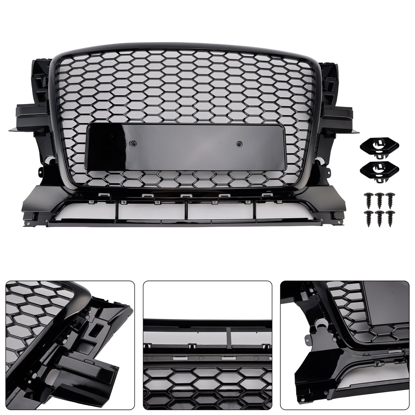 Gloss Black Front Bumper Grill Grille 8R0853651B Fit Audi Q5 2009-2012