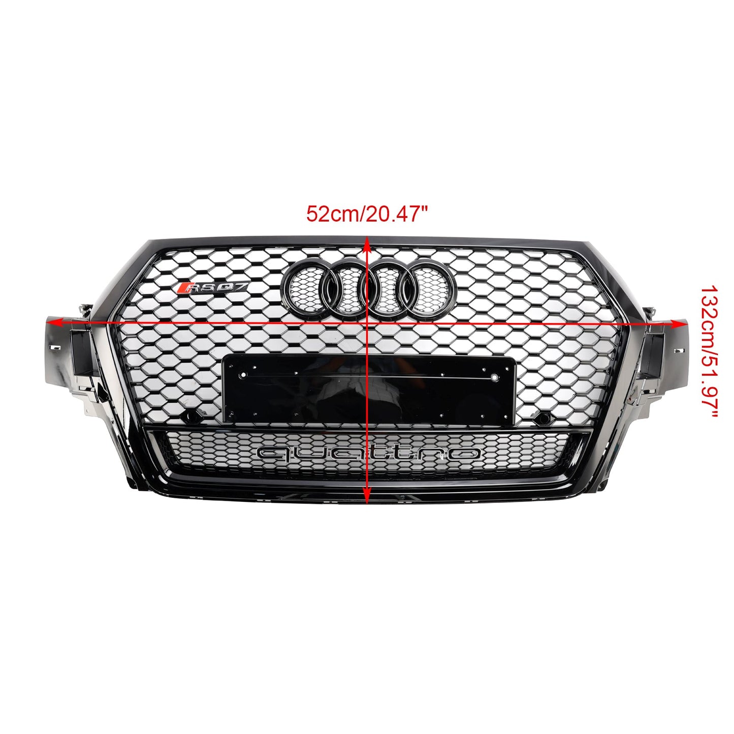 2016-2019 Audi Q7 SQ7 Gloss Black Front Bumper Radiator Vent Mesh Grille Grill