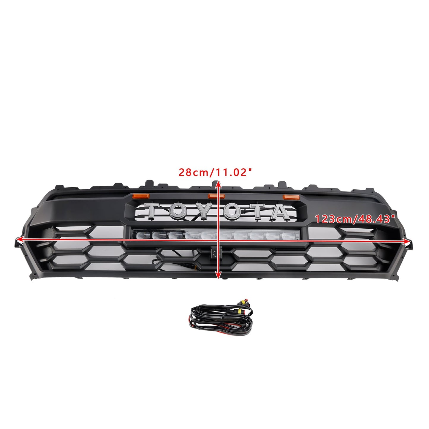 2024+ Toyota Tacoma Black Front Bumper Grill Grille With Led & Light Bar