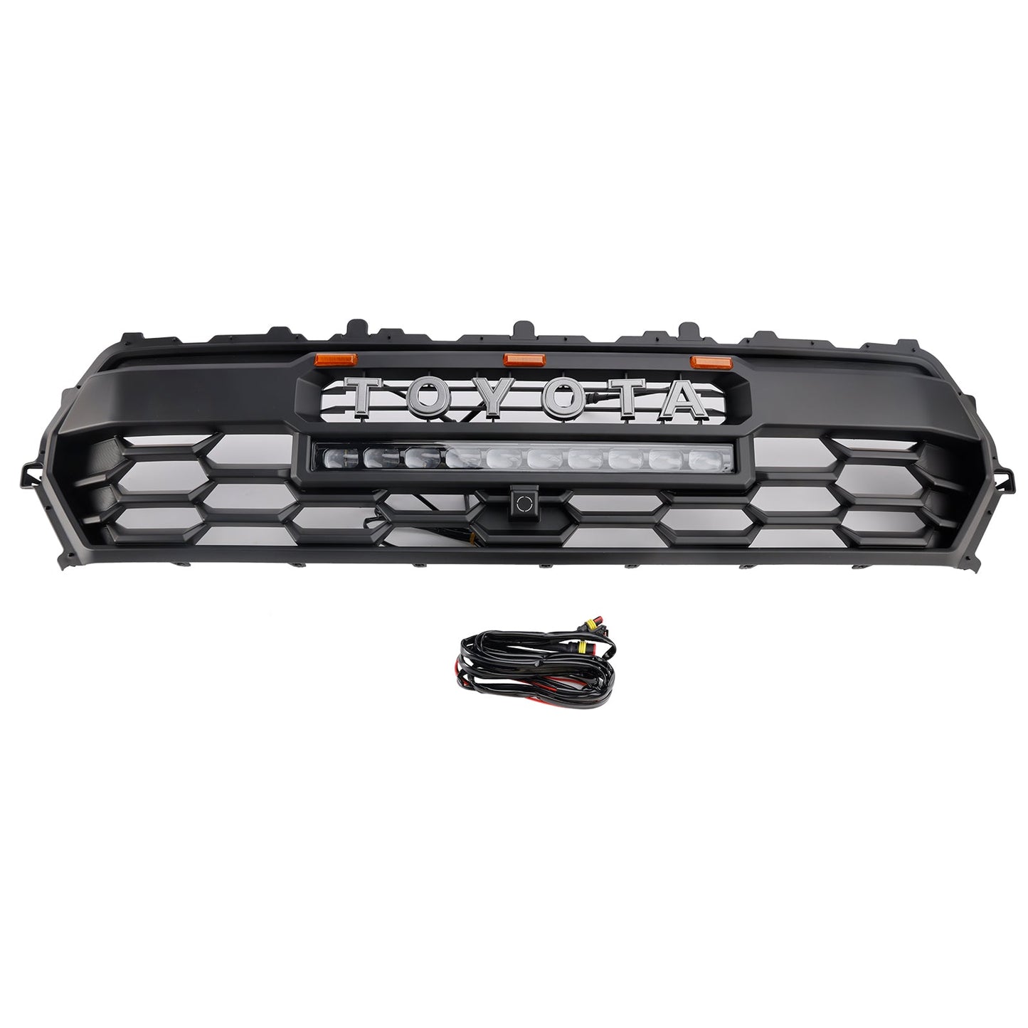 2024+ Toyota Tacoma Black Front Bumper Grill Grille With Led & Light Bar