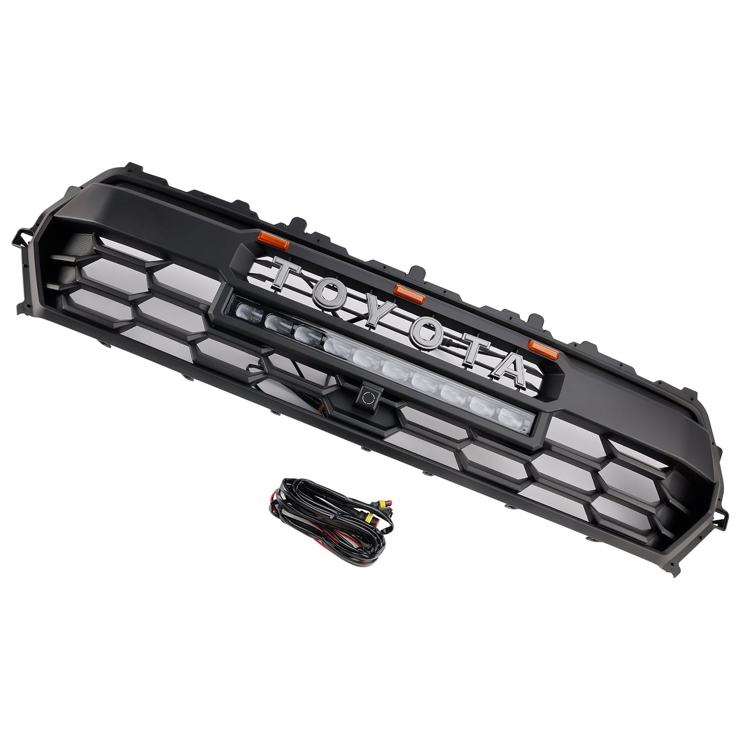 2024+ Toyota Tacoma Black Front Bumper Grill Grille With Led & Light Bar