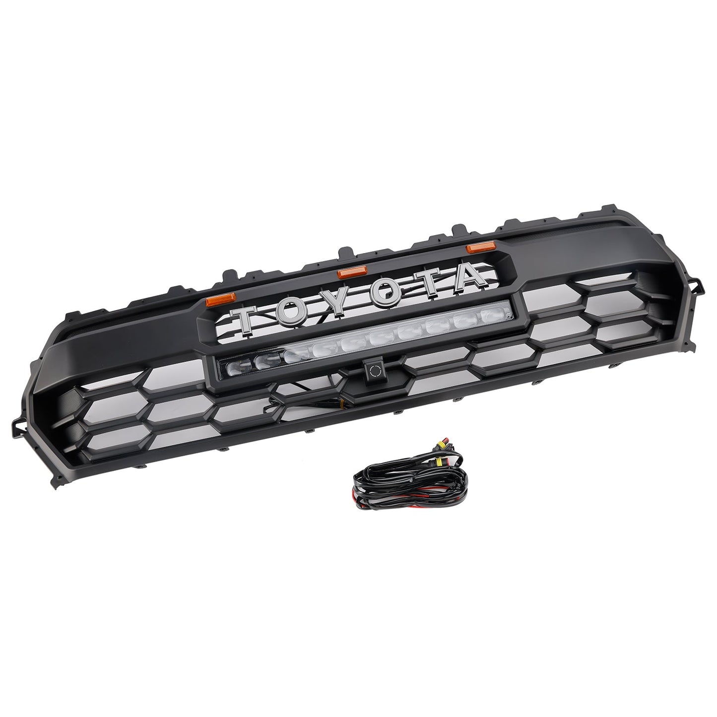 2024+ Toyota Tacoma Black Front Bumper Grill Grille With Led & Light Bar