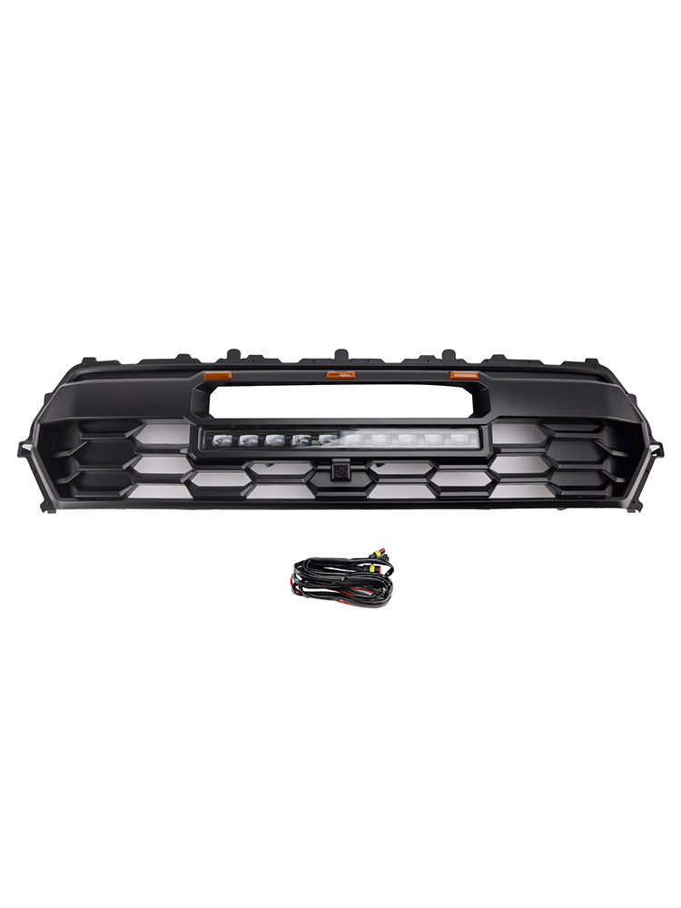 2024+ Toyota Tacoma Black Front Bumper Grille Grill With Led & Light Bar