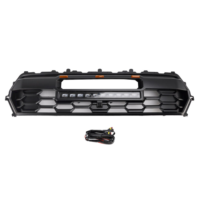 2024+ Toyota Tacoma Black Front Bumper Grill Grille With Led & Light Bar