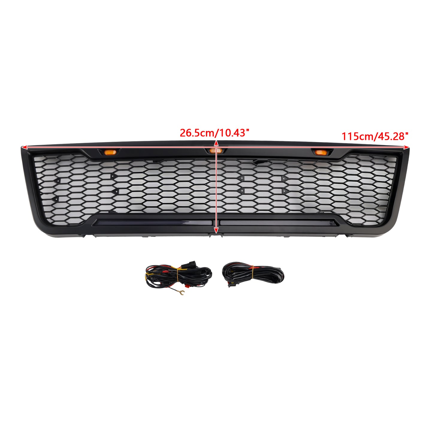 2003-2007 Ford E150 E250 E350 With Led Black Front Bumper Grill Grille