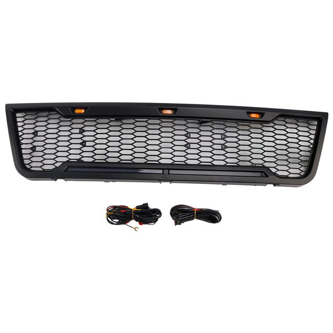 2003-2007 Ford E150 E250 E350 With Led Black Front Bumper Grill Grille
