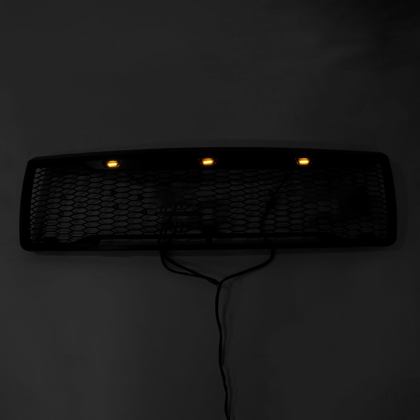 1992-1996 Ford F150 W/ Led Matte Black Front Honeycomb Bumper Grille Grill