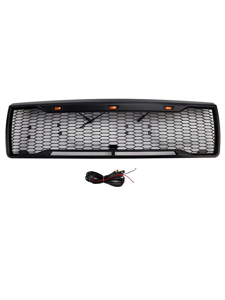 1992-1996 Ford F150 W/ Led Matte Black Front Honeycomb Bumper Grille Grill