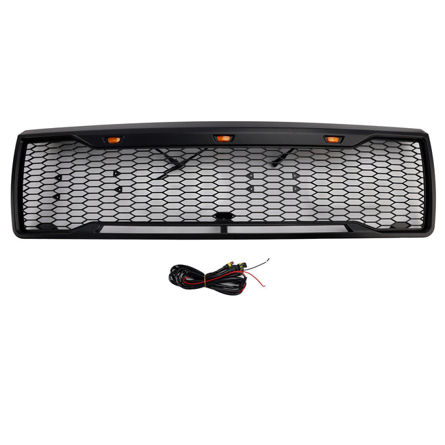 1992-1996 Ford F150 W/ Led Matte Black Front Honeycomb Bumper Grille Grill