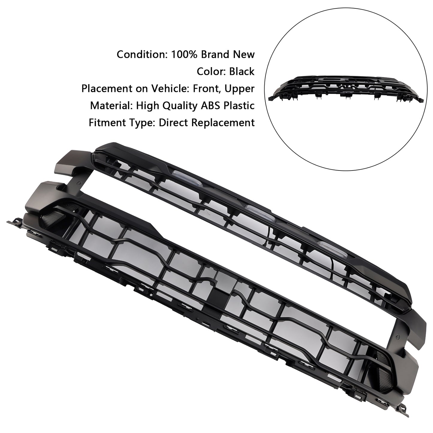 Black Front Bumper Grille Grill Fit Ford F150 RAPTOR 2024+ Only