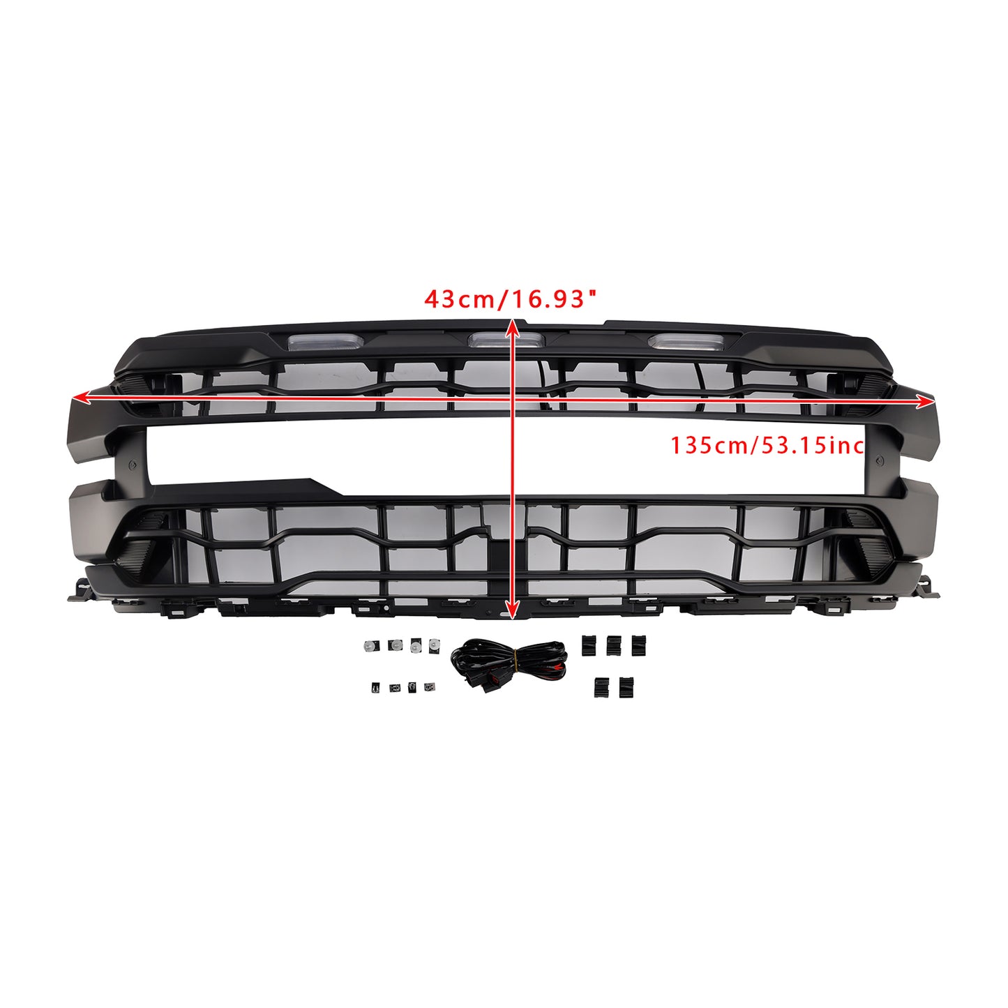 Black Front Bumper Grille Grill Fit Ford F150 RAPTOR 2024+ Only