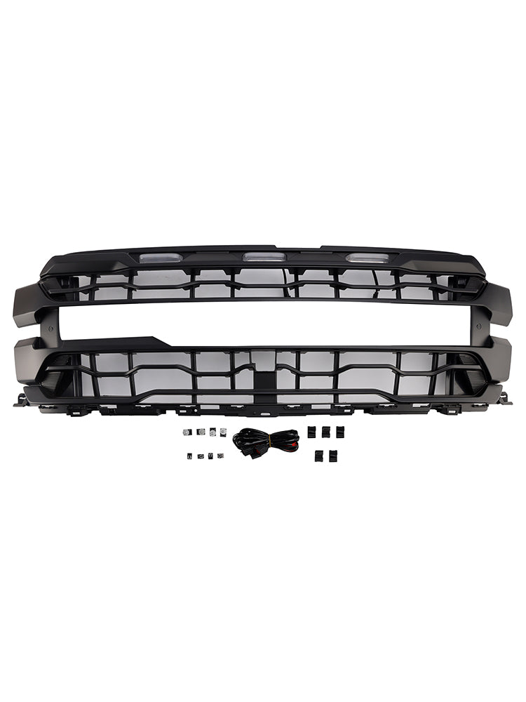 Black Front Bumper Grille Grill Fit Ford F150 RAPTOR 2024+ Only