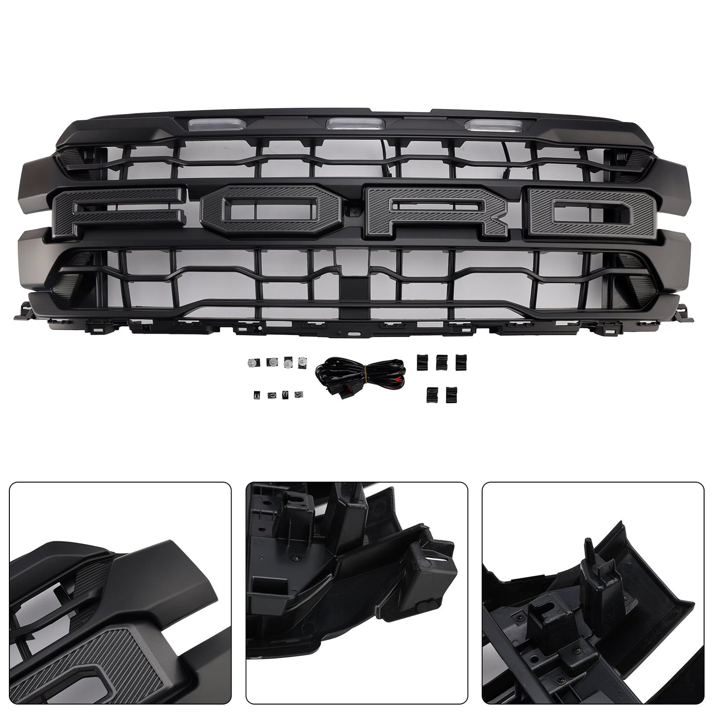 2024+ Ford F150 RAPTOR Black Front Bumper Grille Grill
