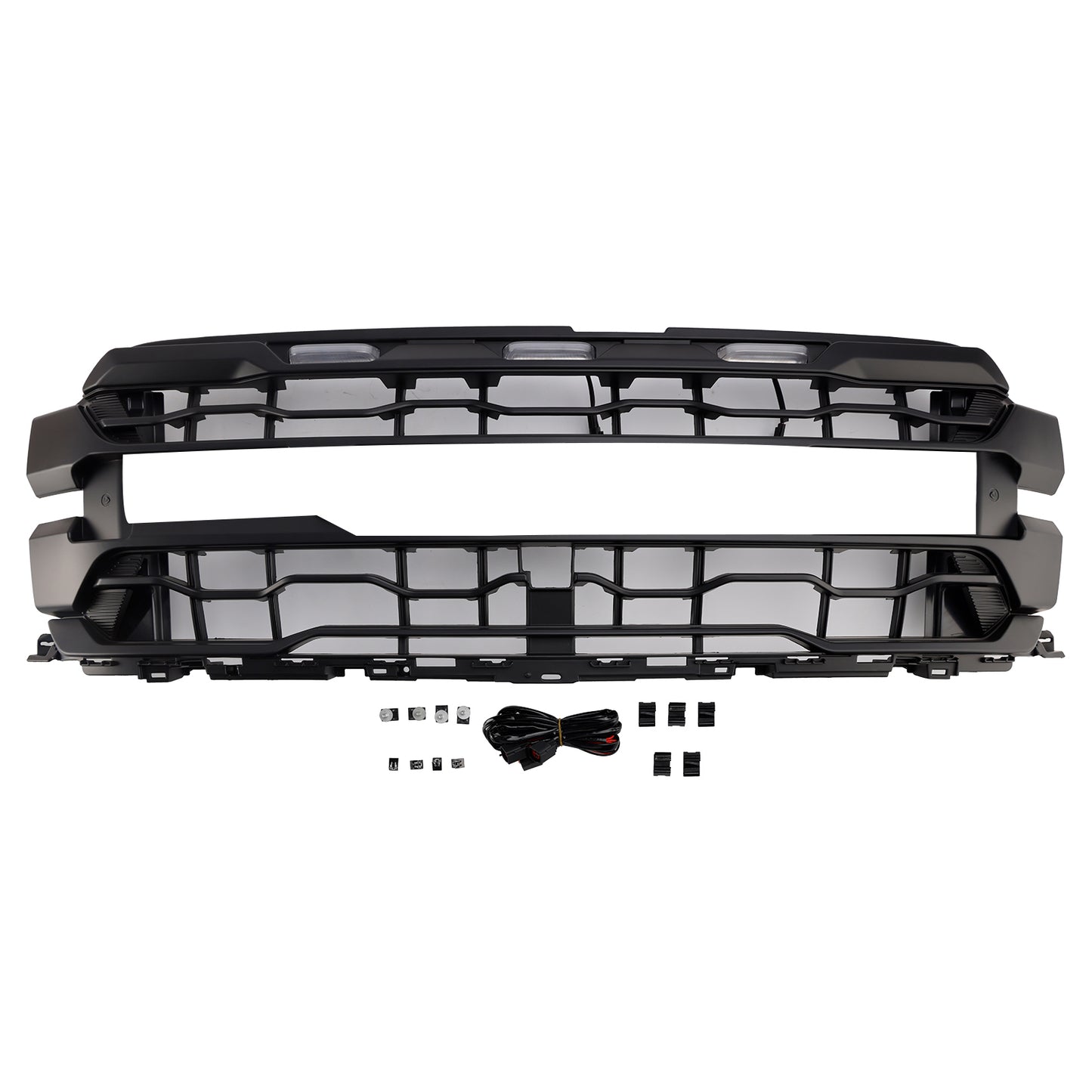 Black Front Bumper Grille Grill Fit Ford F150 RAPTOR 2024+ Only