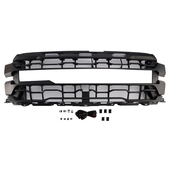 Black Front Bumper Grille Grill Fit Ford F150 RAPTOR 2024+ Only