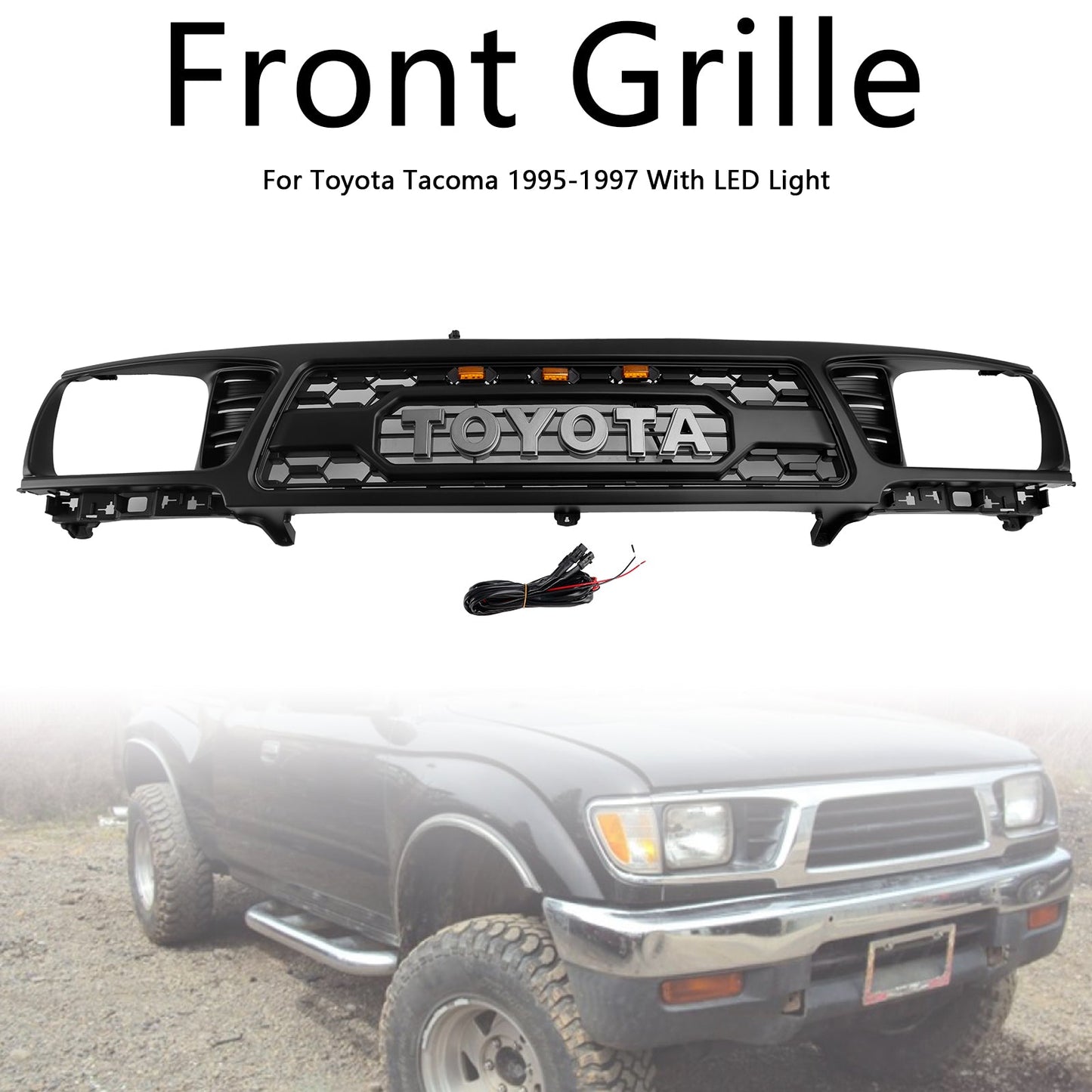 1995-1997 Toyota Tacoma TRD PRO Honeycomb Front Bumper Grill Grille