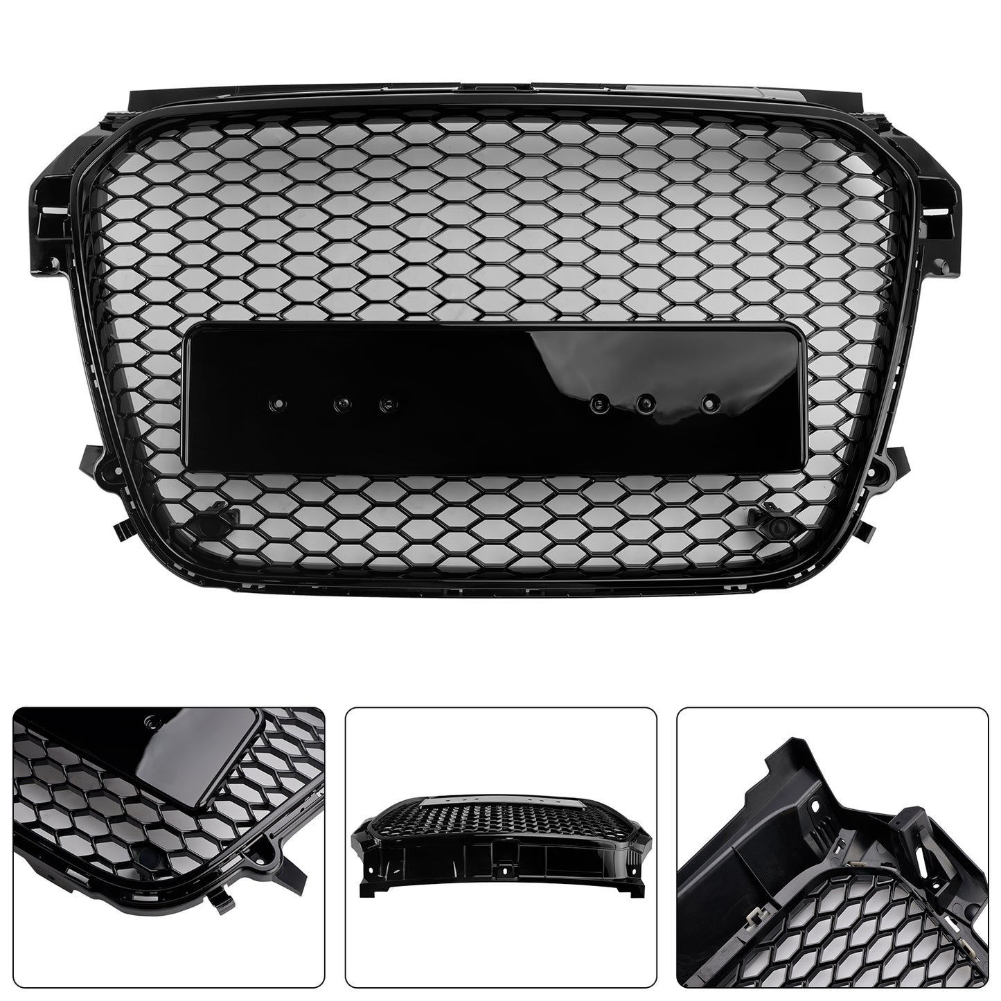 2010-2014 Audi A1 S1 Pre-Facelift Gloss Black Front Honeycomb Bumper Grill Grille