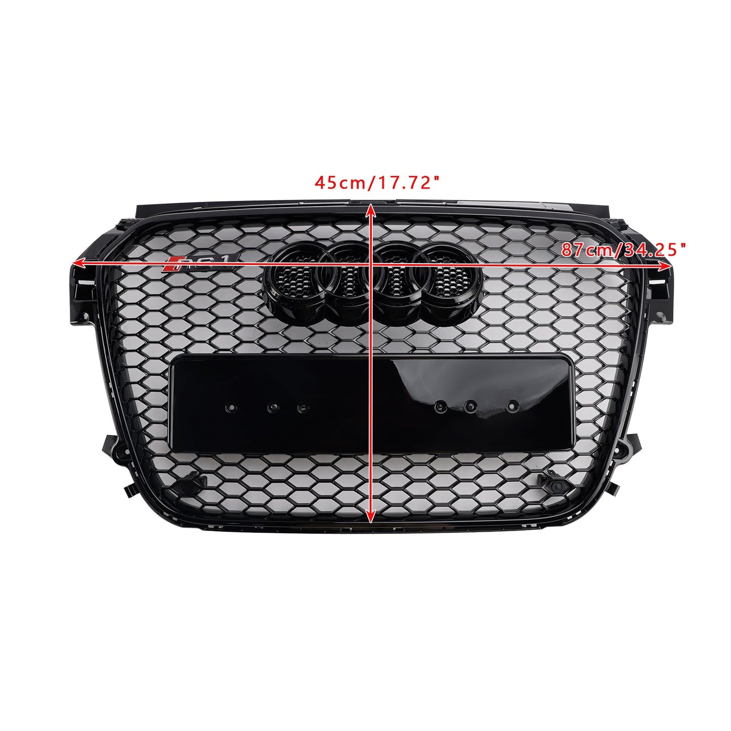 2010 2011 2012 2013 2014 Audi A1 S1 Pre-Facelift Gloss Black Front Honeycomb Bumper Grill Grille