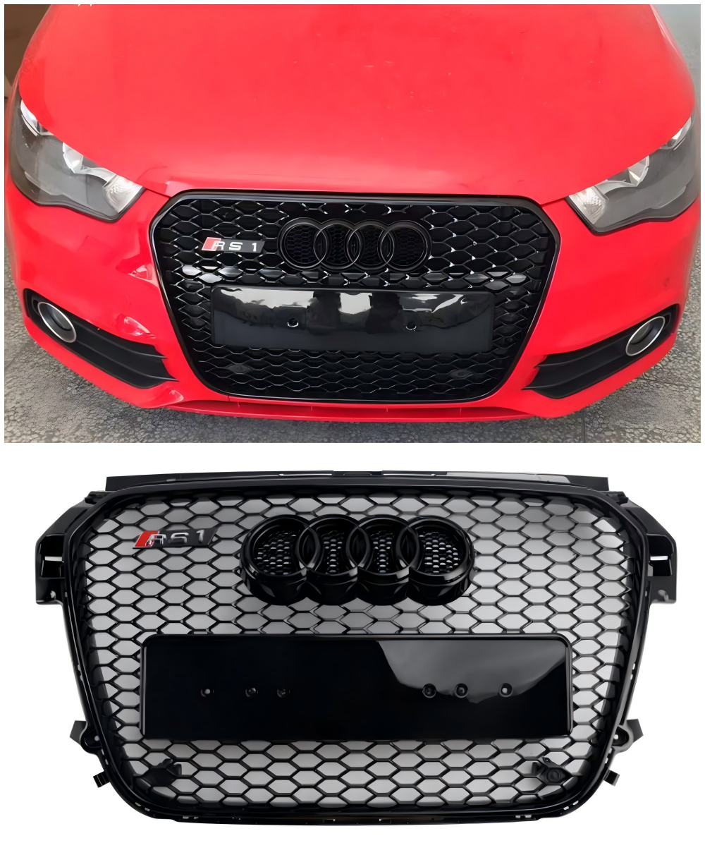 2010 2011 2012 2013 2014 Audi A1 S1 Pre-Facelift Gloss Black Front Honeycomb Bumper Grill Grille