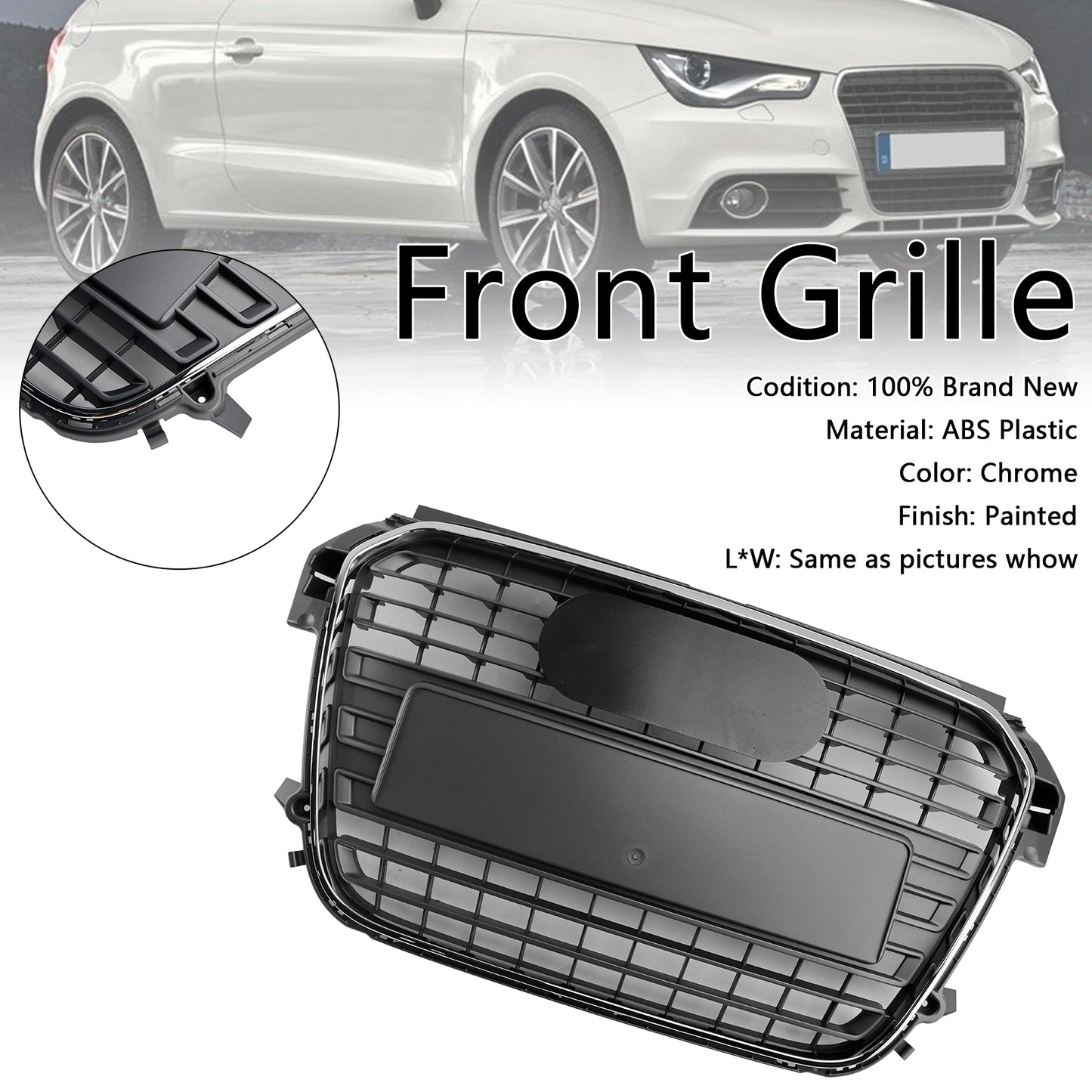 2010-2014 Audi A1 S-Line MK1 Chrome Front Bumper Grill Grille