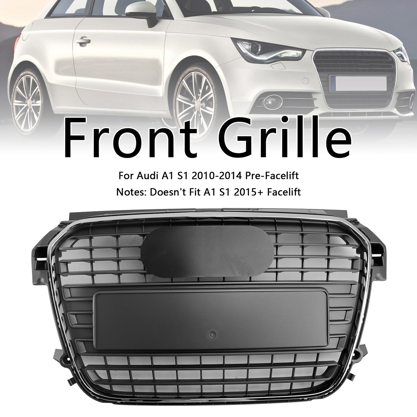 2010-2014 Audi A1 S-Line MK1 Chrome Front Bumper Grill Grille