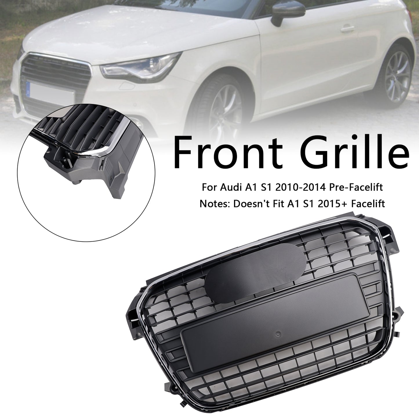 2010-2014 Audi A1 S-Line MK1 Chrome Front Bumper Grill Grille