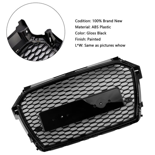 2016-2019 Audi A1 S1 8X Facelift RS Style Honeycomb Bumper Grille Black