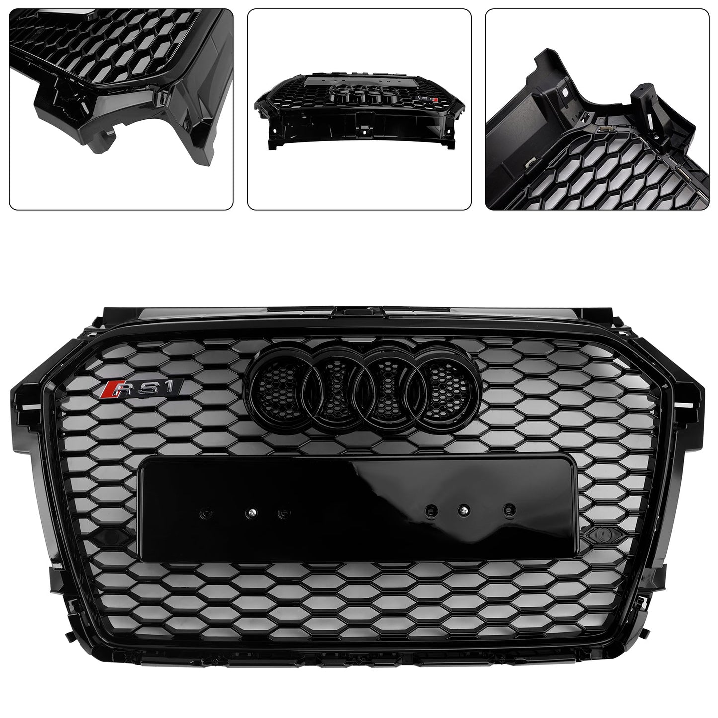 2016-2019 Audi A1 S1 8X Facelift RS Style Honeycomb Bumper Grille Black